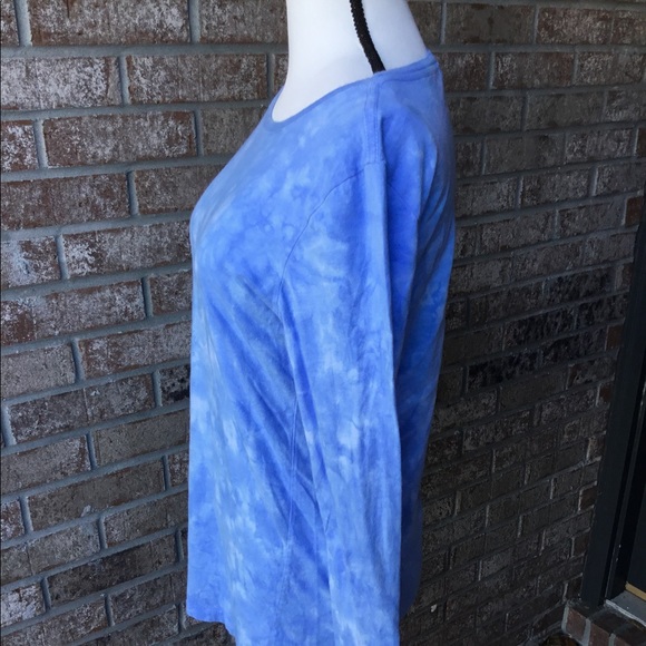 💐Blue Tie Dye Crew Neck Tee - Picture 3 of 5